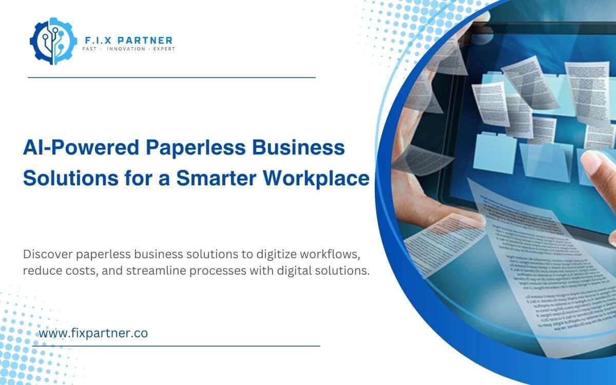 Discover paperless business solutions to digitize workflows, reduce costs, and streamline processes with digital solutions.